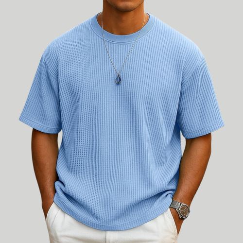T-shirt Estivo in Tessuto Waffle da Uomo