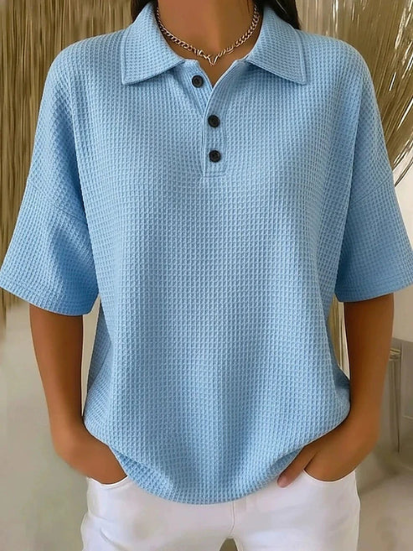 Peggie | Comoda Polo in Tessuto Waffle da Donna
