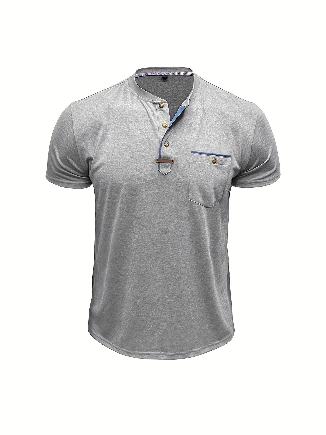 Varel | T-shirt elegante con colletto rotondo e tasca