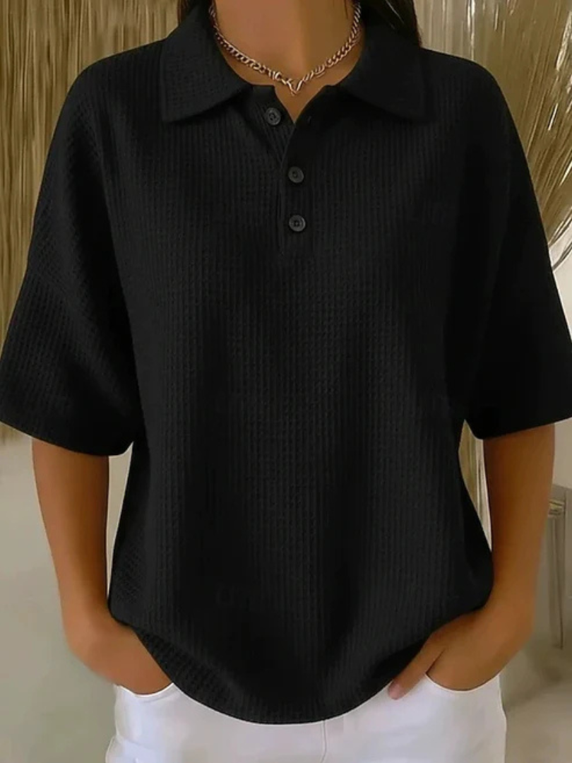 Peggie | Comoda Polo in Tessuto Waffle da Donna