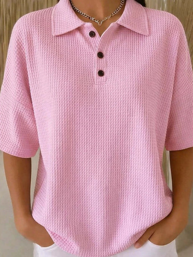 Peggie | Comoda Polo in Tessuto Waffle da Donna