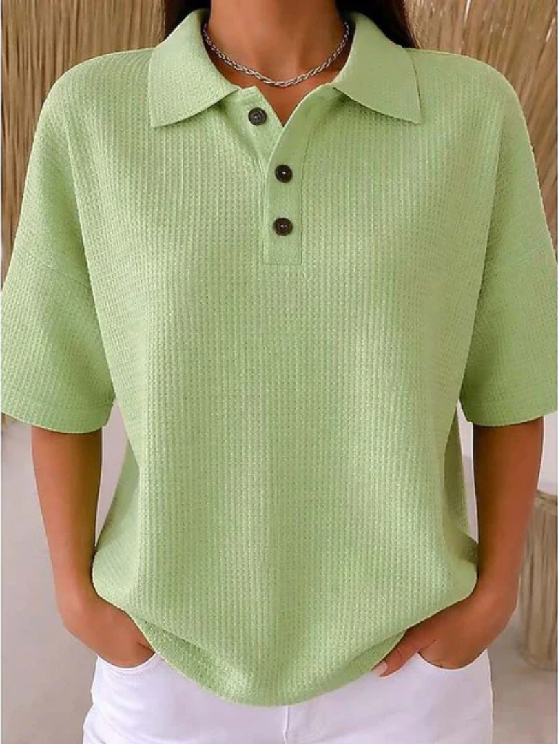 Peggie | Comoda Polo in Tessuto Waffle da Donna