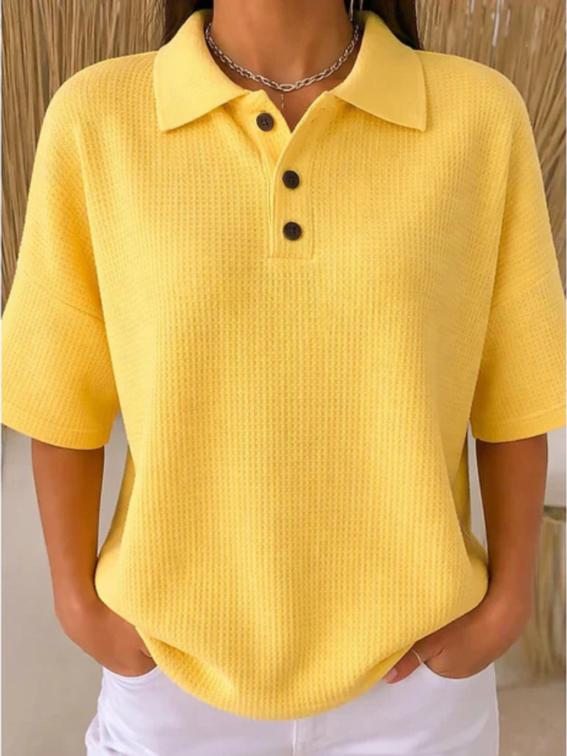 Peggie | Comoda Polo in Tessuto Waffle da Donna