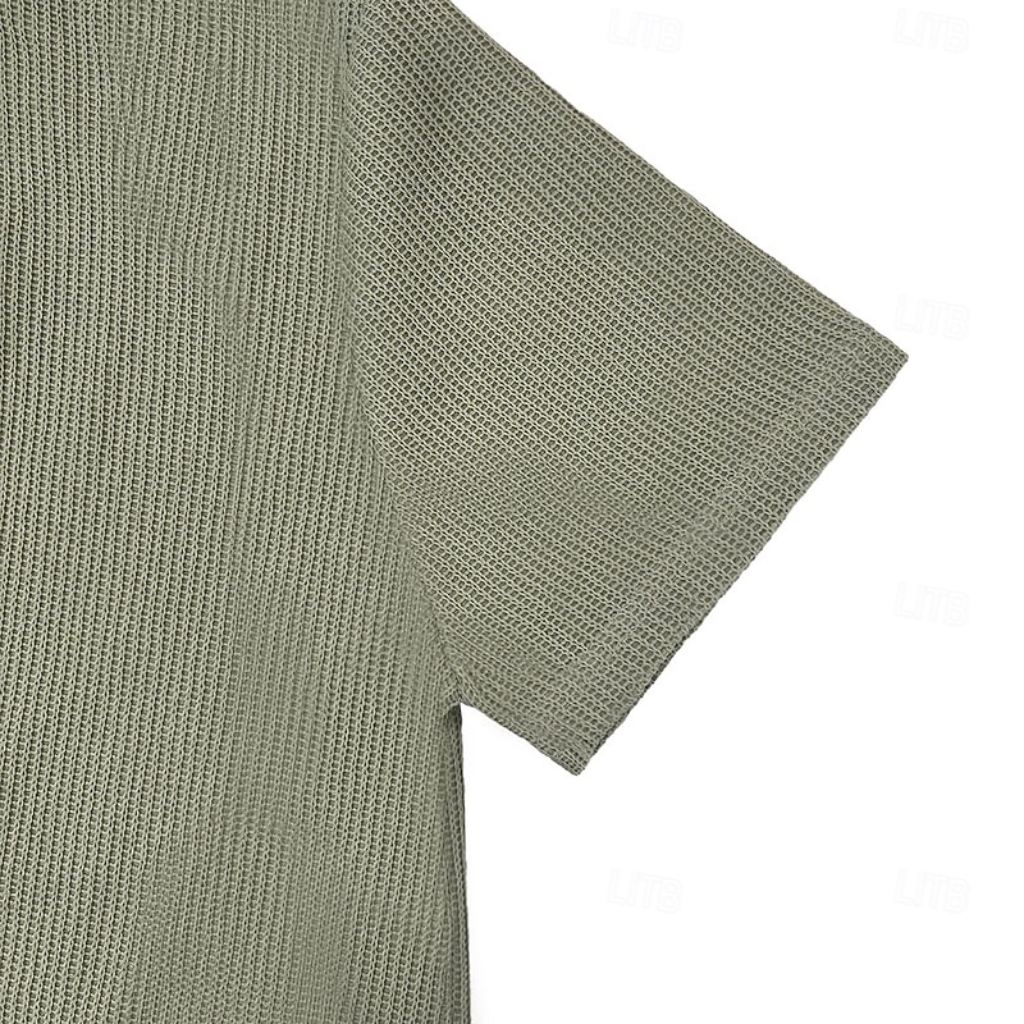 T-shirt Estivo in Tessuto Waffle da Uomo