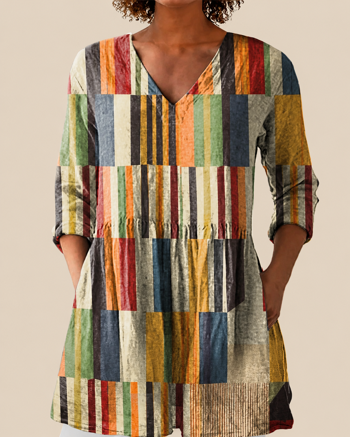 Avery | Camicia Lunga con Fantasia Accattivante