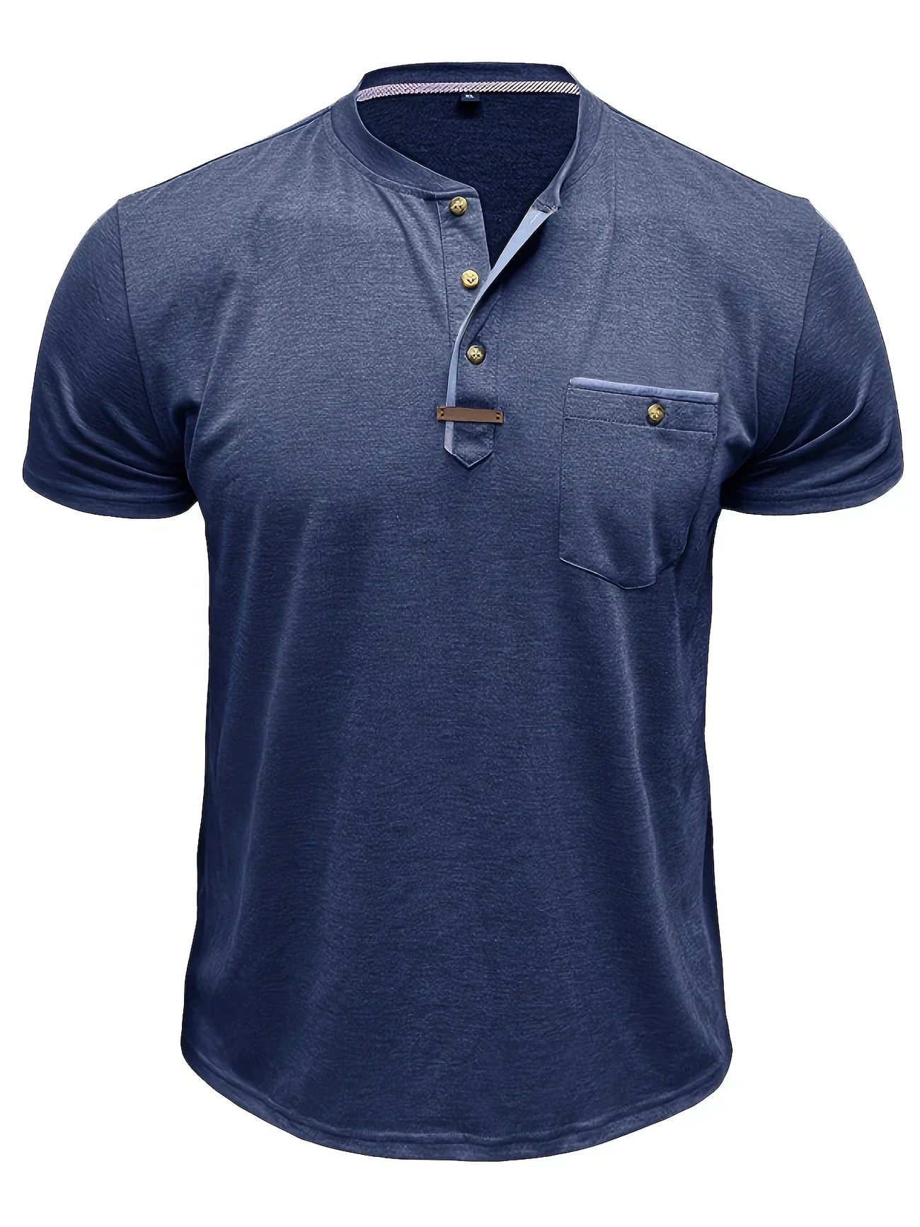 Varel | T-shirt elegante con colletto rotondo e tasca