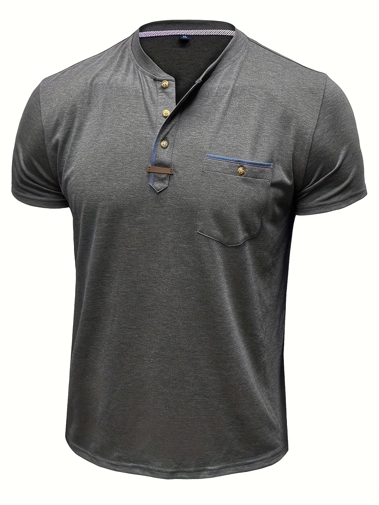 Varel | T-shirt elegante con colletto rotondo e tasca